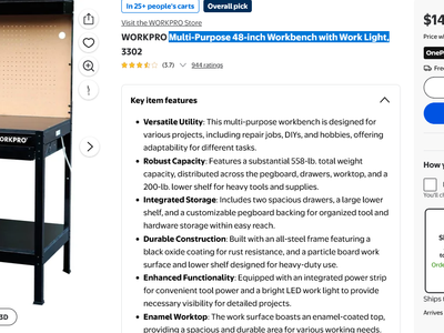 Multi-Purpose 48-inch Workbench with Work Light