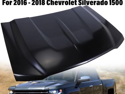 New Hood for 2016-2018 Chevrolet Silverado 1500 - Black Primed Steel