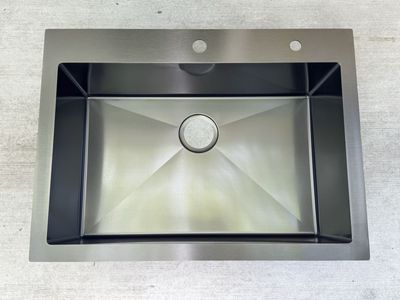 NEW Gunmetal Black Stainless Steel Kitchen Sink Undermount/Drop-in Includes Sink Protector Grid