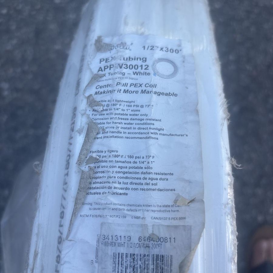 1/2 in. x 300 ft. White PEX Tubing Coil for Potable Water
