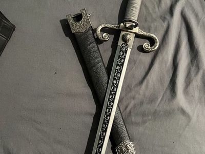 Decorative Medieval-Style Dagger with Ornate Hilt & Scabbard - Display Piece
