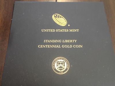 2016 Standing Liberty Quarter Centennial Gold Coin US Mint Box & COA
