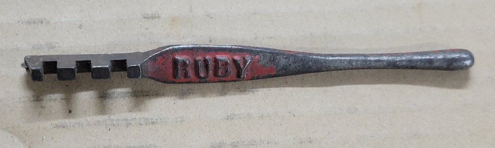 Vintage Ruby Glass Cutter Tool - Cast Iron Hand Tool