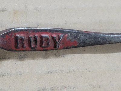 Vintage Ruby Glass Cutter Tool - Cast Iron Hand Tool