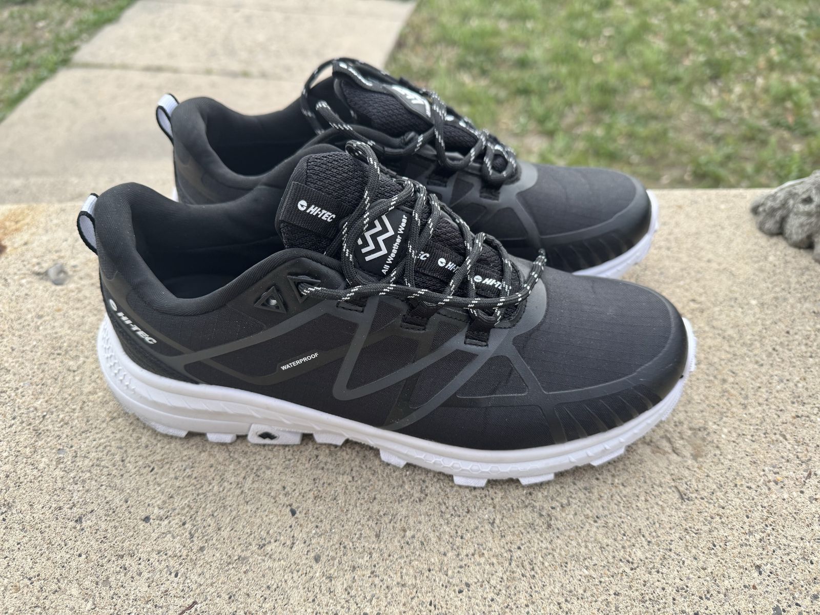 Hi-Tec Geo-Trail Pro Waterproof Hiking Shoes, Men's Black/White, Size: 10