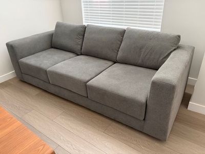 Crate & Barrel Peyton Grande Sofa 96.5" – Like New | Champagne Micro Velvet | Originally $2,299 | Asking $1,100