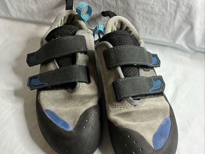 Climb X Rock Climbing Shoes X-Factor Gray/Black/Blue – Men’s 8.5 / 41.5