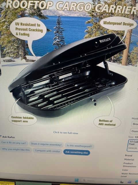 Brand New Hard Shell Rooftop Cargo Carrier Box (Un opened Box)