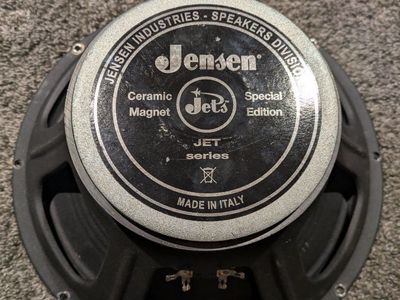 Jensen Jet Series "Electric Lightning" 12 inch, 8 ohm, 70 watt guitar speaker.