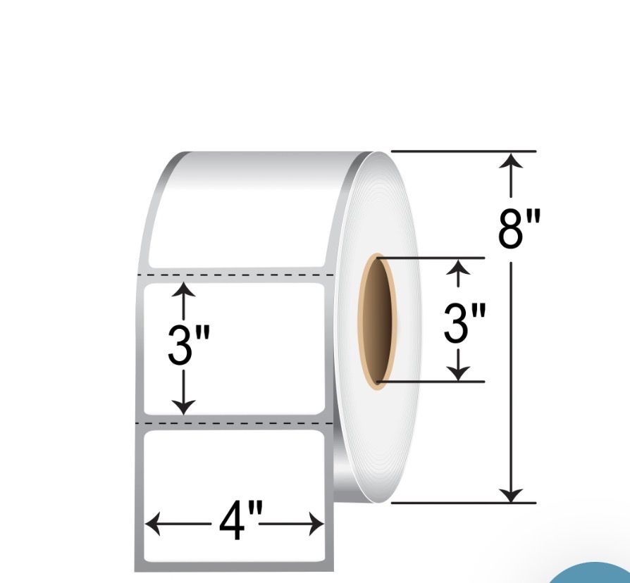 New 4in X 3in Thermal Label Freezer Grade