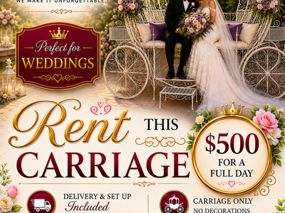 Cinderella Carriage for rent