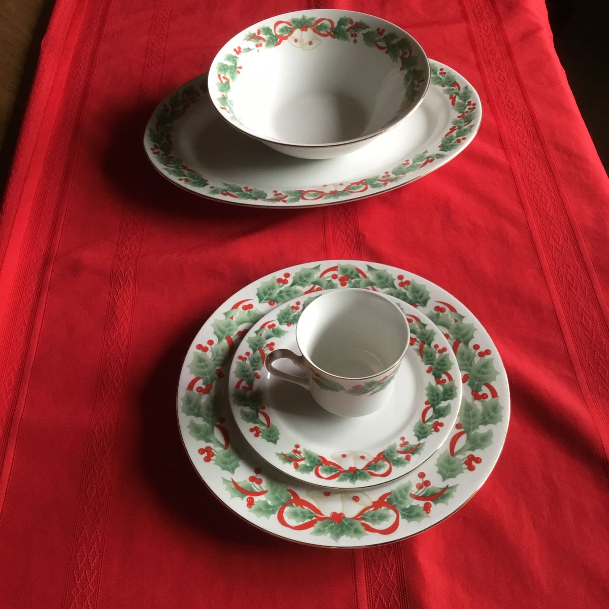 Christmas China for eight with bowl and platter