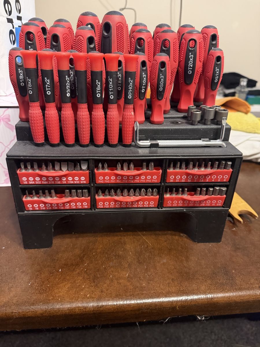 Unbranded Large Red & Black Screwdriver Bit Set with Organizer - Comprehensive Tool Kit $20
