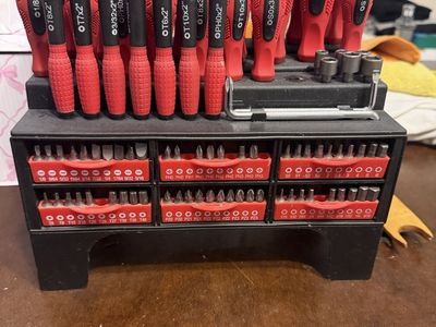 Unbranded Large Red & Black Screwdriver Bit Set with Organizer - Comprehensive Tool Kit $20