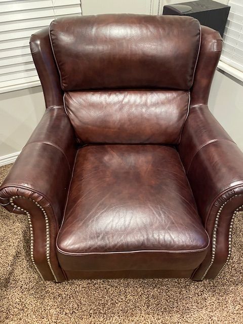 Beautiful, high-quality, dark brown Leather Armchair