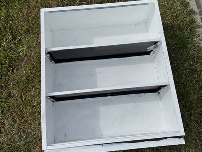 Free white metal shelf you Haul it away