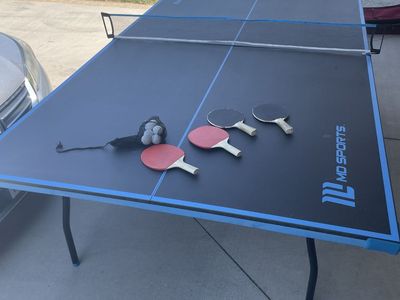 MD Sports Table Tennis Table with Net, Paddles, & Balls - Foldable Ping Pong Table