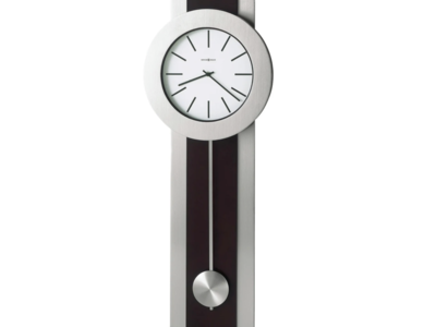 New in Box Howard Miller Wall Clock 625-279 Bergen Modern Merlot Cherry Finish Nickel