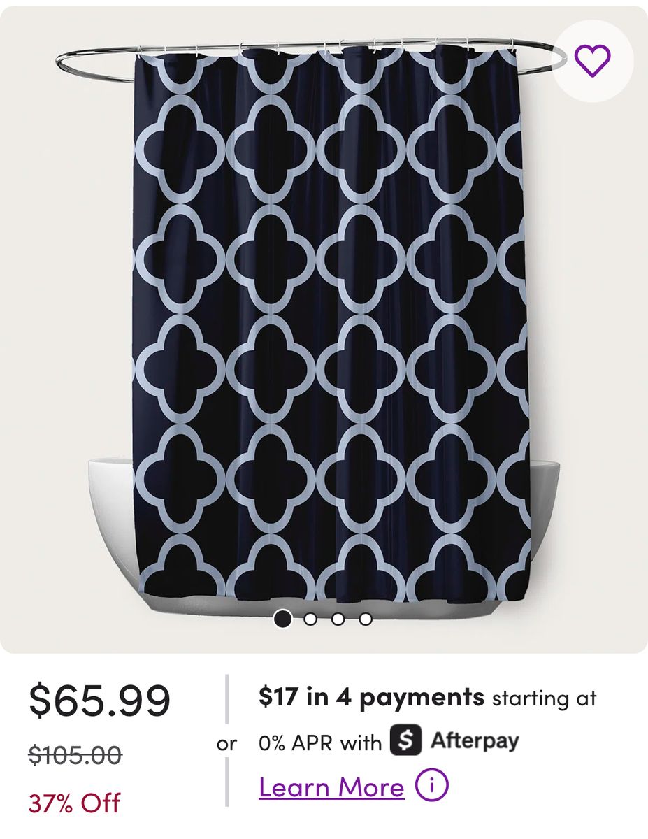 Navy Shower Curtain  72x72 Brand New