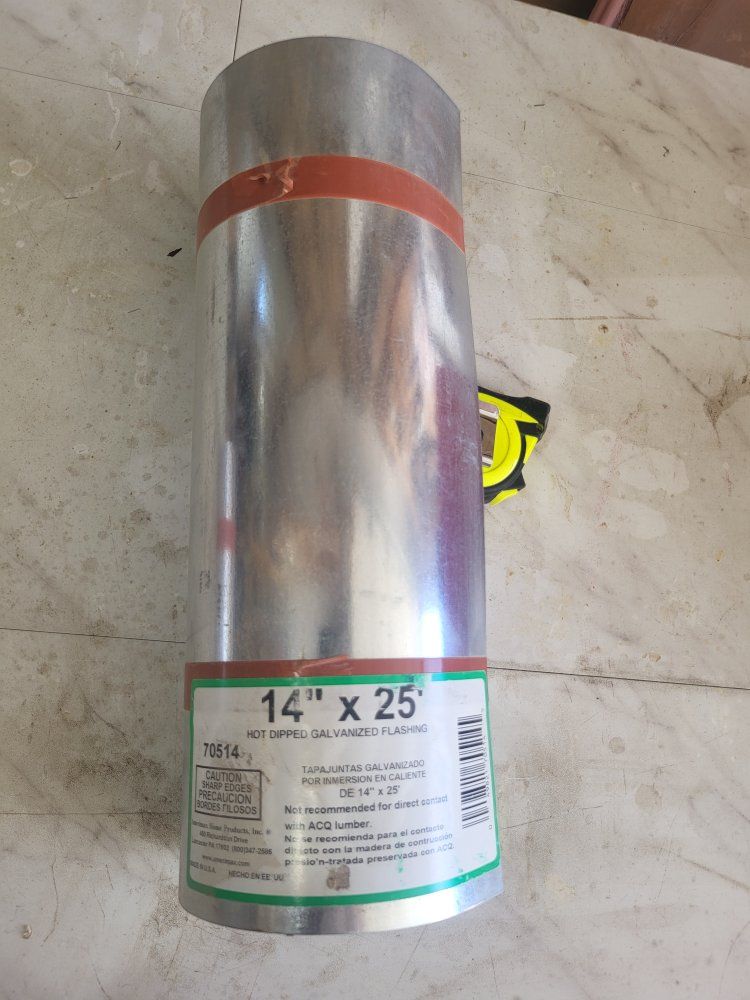 Unbranded 14" x 25' Hot Dipped Galvanized Flashing for Roofing & Construction