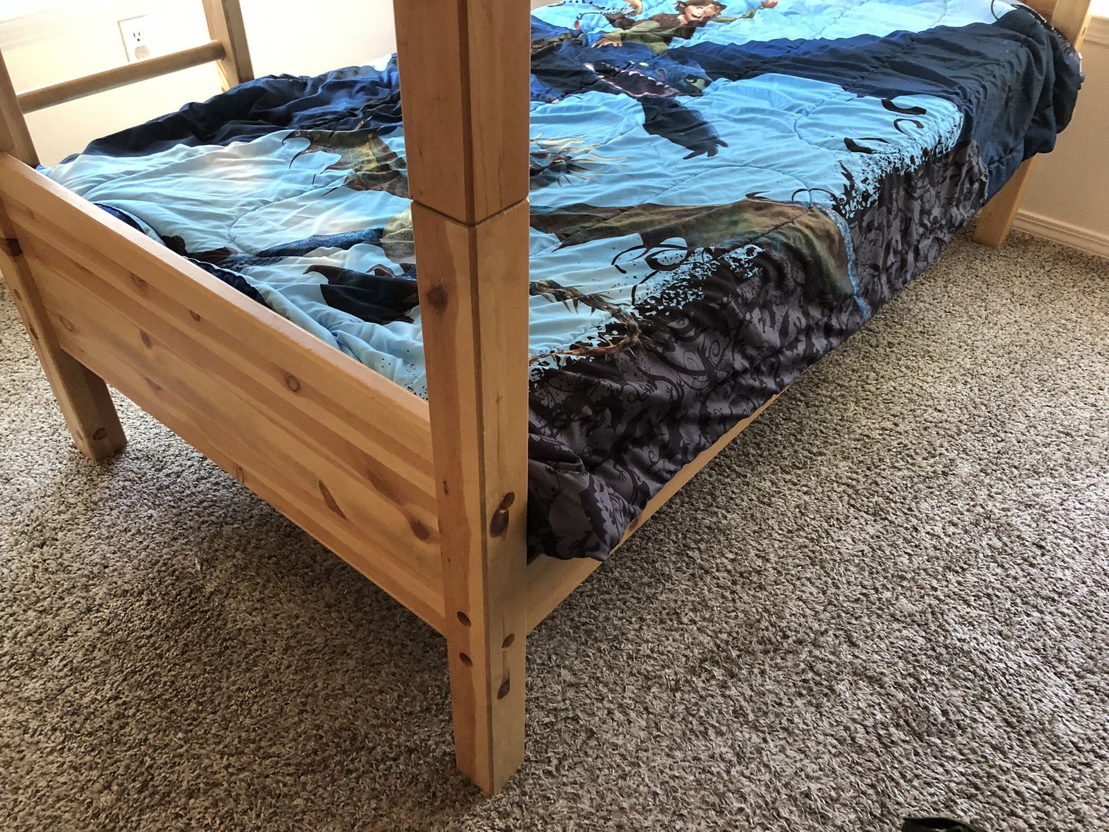 Solid Wood Bunk Beds and Base Boards (could be two twins too) - Very Good Condition