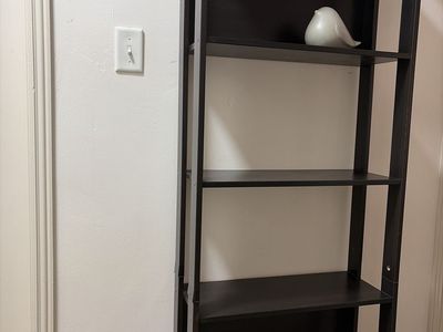 Dark Brown Wood 5-Tier Ladder Bookshelf Unit
