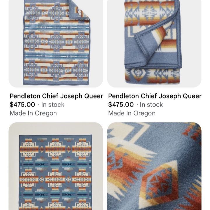 Pendleton Chief Joseph Slate Blue Wool Blanket
