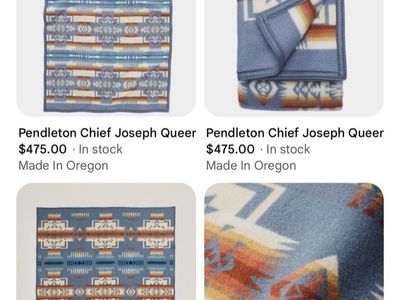 Pendleton Chief Joseph Slate Blue Wool Blanket