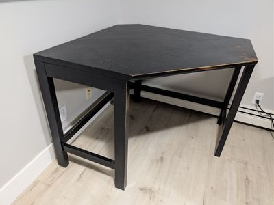 Solid Wood Black Corner Desk