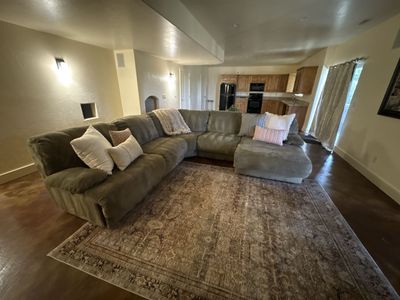 Olive Reclining Sofa Couch with chaise lounge sectional $450 cash/venmo in Draper