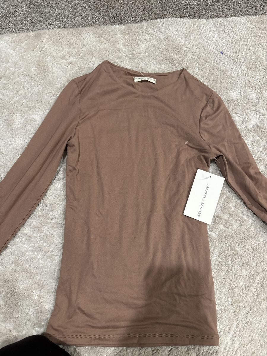 Frankee & Skylarr Women's Long Sleeve Top - Brown - Size XS - NWT