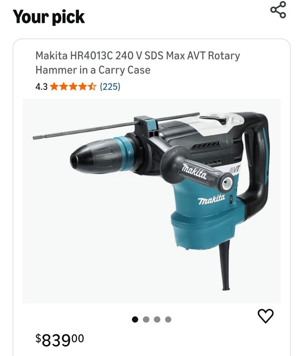 NEW Makita HR4013C 1-9/16" SDS-MAX AVT Rotary Hammer w/ Case  #453