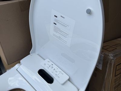 Electric Smart Bidet Toilet Seat with Wireless Remote & Heated Seat - White