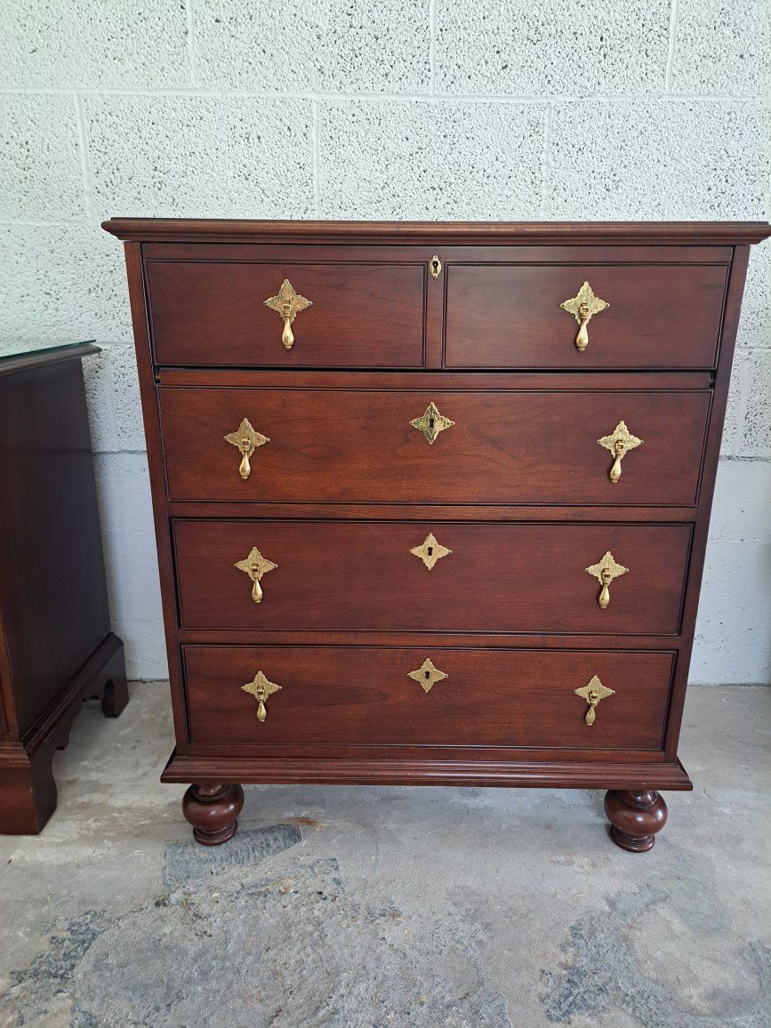 Statton Trutype Americana Silverware Chest Cherry Wood Vintage Furniture