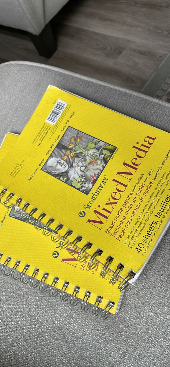 Strathmore 300 Series Mixed Media Paper Pad, Side Wire Bound, 5.5x8.5 inches, 40 Sheets (117lb/190g) - Artist Paper for Adults