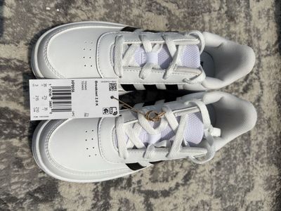 Adidas Breaknet 2.0 K Kids' Tennis Shoes White/Black Size US 3.5 HP8956 New with Tags