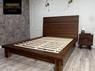 MODERN ACACIA QUEEN BED WE OFFER DELIVERY