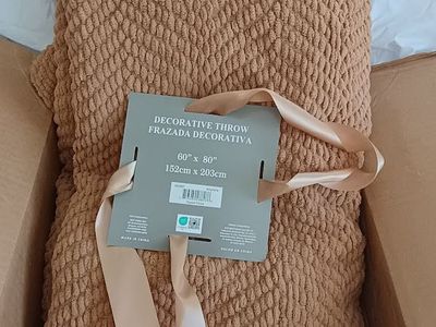 Brown Decorative Knitted Throw Blanket 60" by 80"