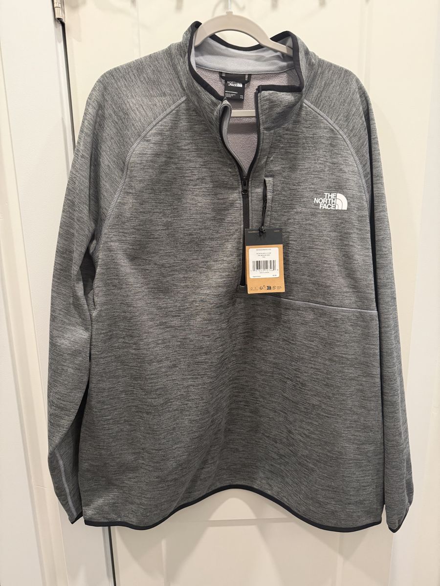 The North Face Men's Gray 1/4 Zip Pullover Fleece Jacket Size 2XL New With Tags