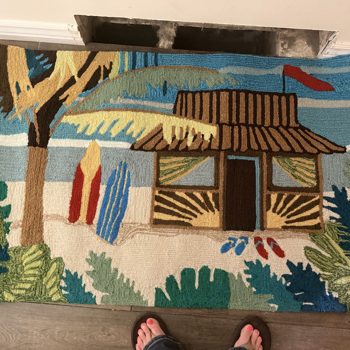 New. Wool Tiki Hut Rug! 3x4 Front Door Mat!