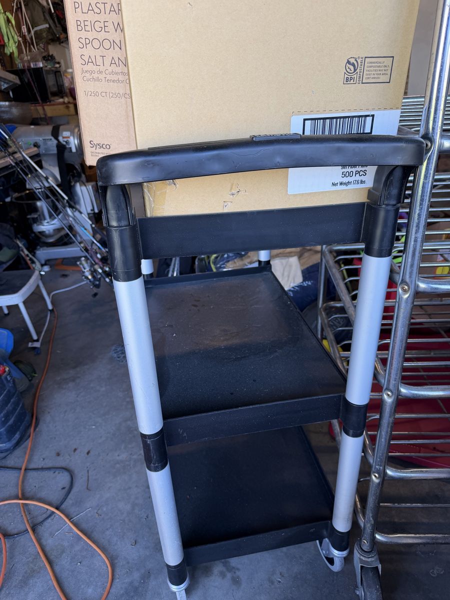 Carlisle 3-Tier Utility Cart on Wheels – Heavy Duty Service Cart