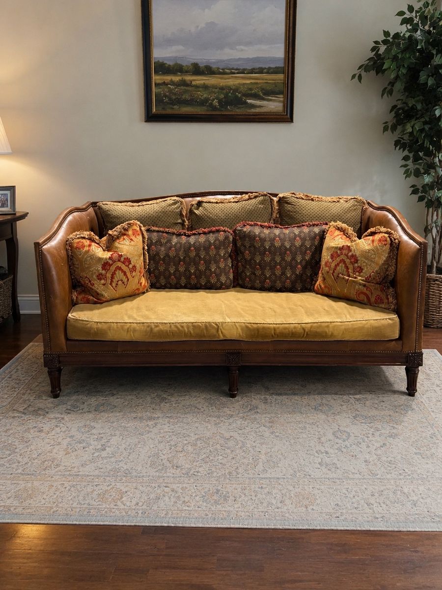 Vintage Leather Couch - Lillian August