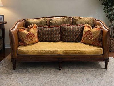 Vintage Leather Couch - Lillian August