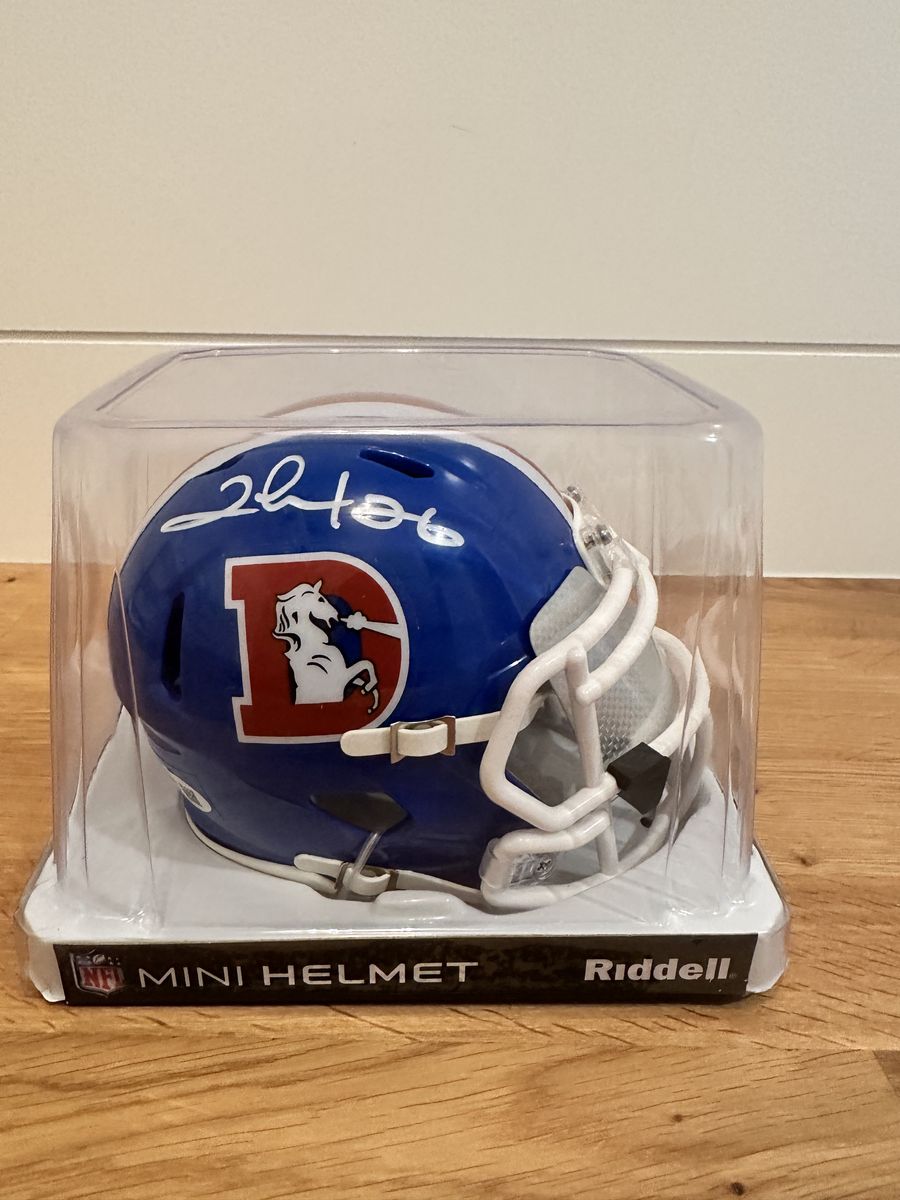 Clinton Portis Signed Denver Broncos Throwback Mini Helmet with Visor – Leaf Witnessed