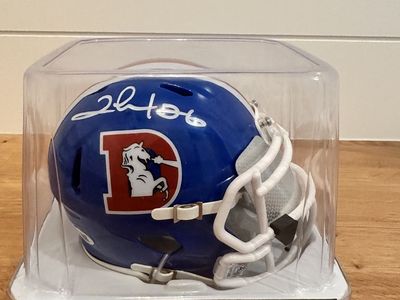 Clinton Portis Signed Denver Broncos Throwback Mini Helmet with Visor – Leaf Witnessed