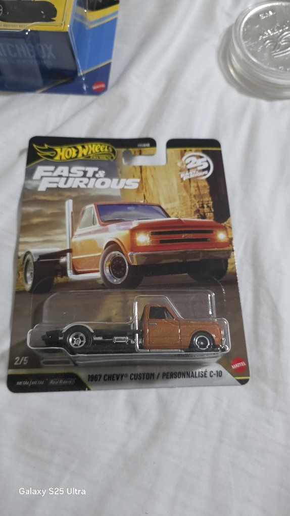 Hot Wheels Fast & Furious 1967 Chevy Custom C-10 Flatbed Truck Diecast 2/5 Real Riders Mattel