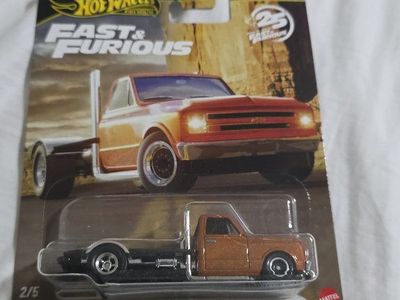Hot Wheels Fast & Furious 1967 Chevy Custom C-10 Flatbed Truck Diecast 2/5 Real Riders Mattel