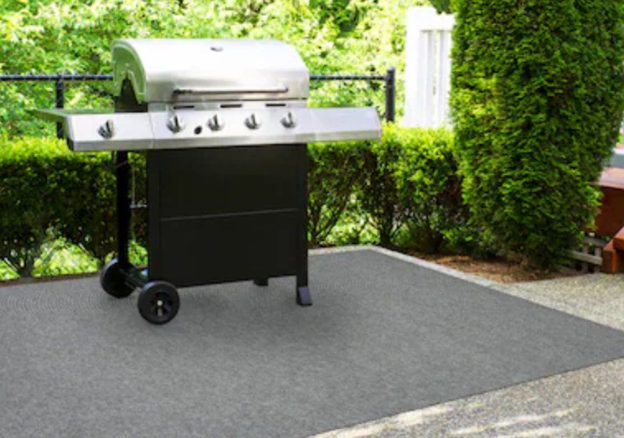 New 8ft by 10ft Gray Outdoor Area Rug