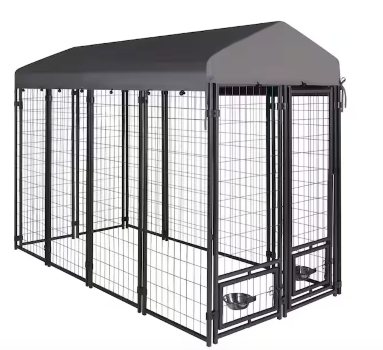 New in Box! 4 ft. x 8 ft. Outdoor Dog Cage Fence with Cover and Rotating Feeding Door