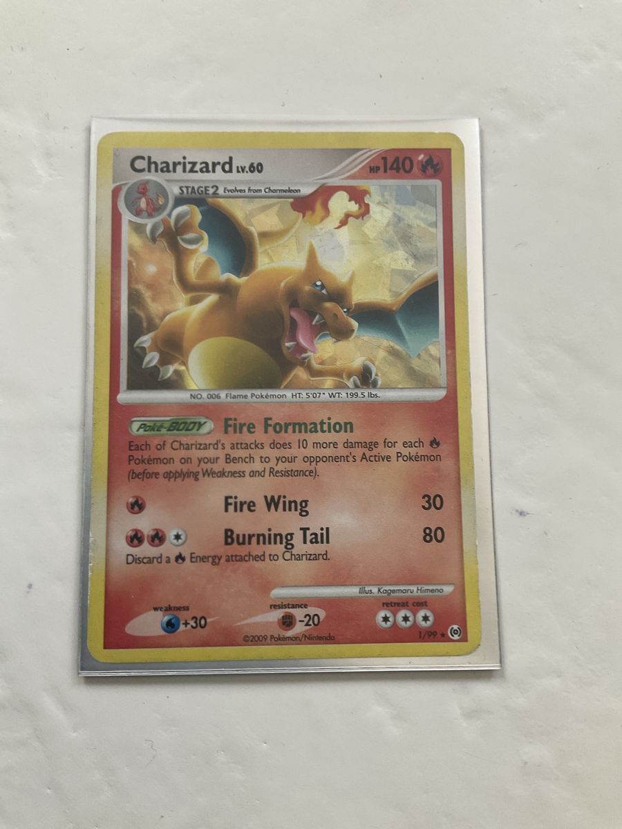 2009 Pokémon Charizard LV.60 1/99 Holo Rare Platinum Arceus Trading Card